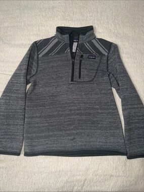 Patagonia Youth Heather Charcoal Gray Quarter-Zip Pullover